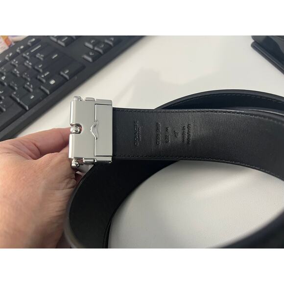 COACH AUTHENTIC Classic 38 MM in Graphite Silver-Hardware NWOT - Picture 3 of 3